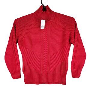 Womens Red Banana Republic Textured Knit Sweater Mock Neck Long Sleeve Size S
